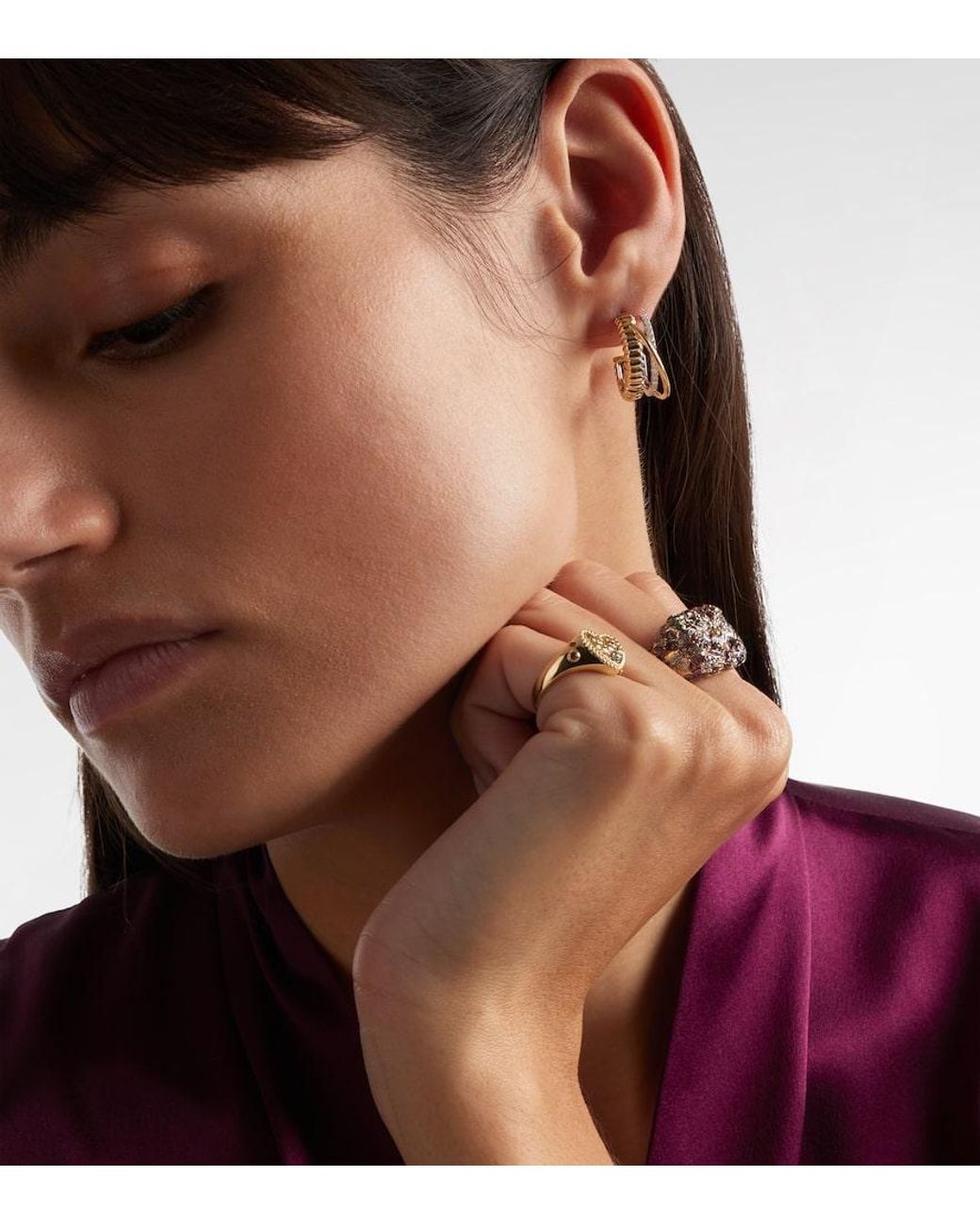 Yvonne Léon White Ohrringe Un Deux Trois Berlingot Aus 9Kt Weissgold (375/1000) Mit Diamanten