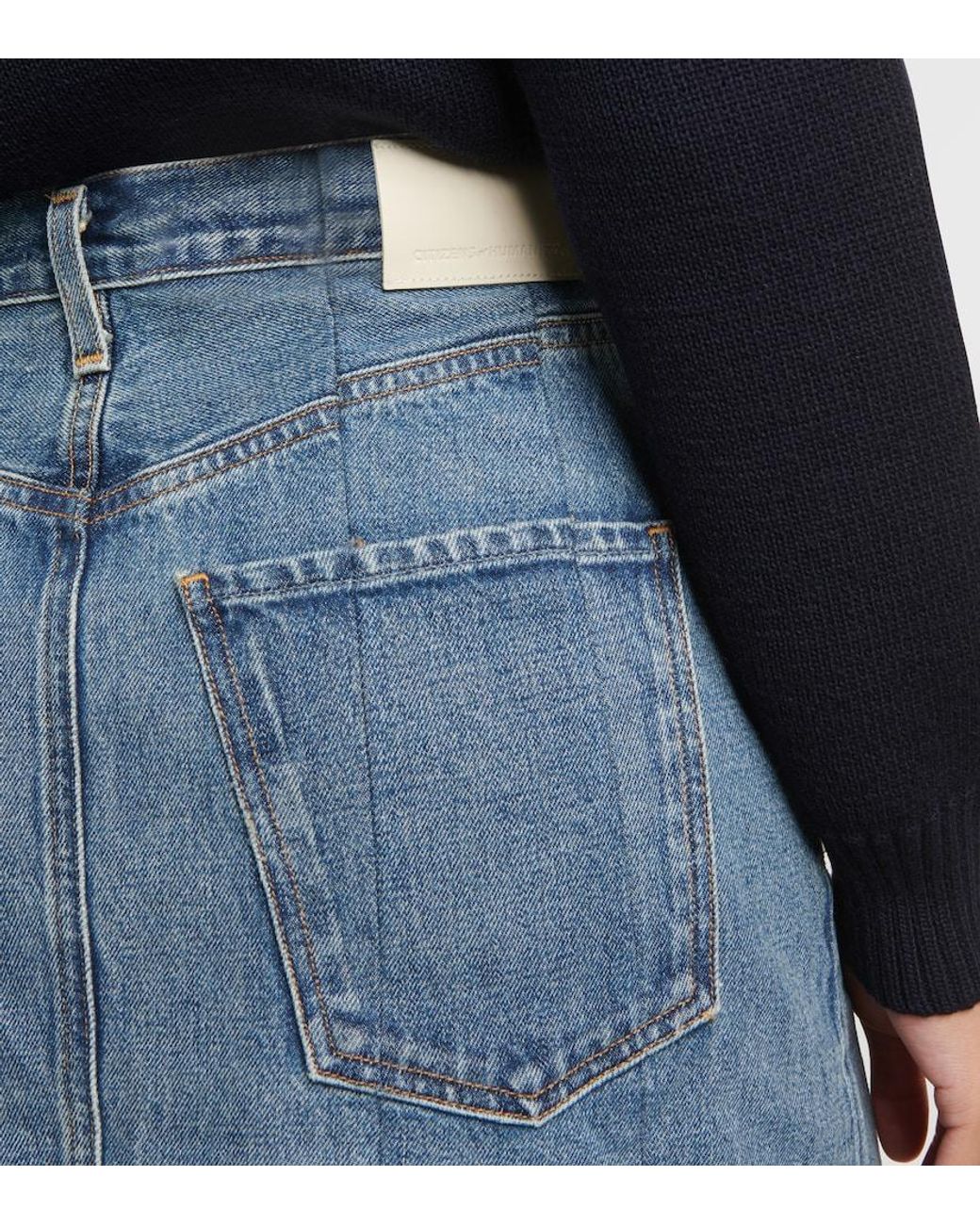 Citizens of Humanity Blue Raian Denim Midi Skirt