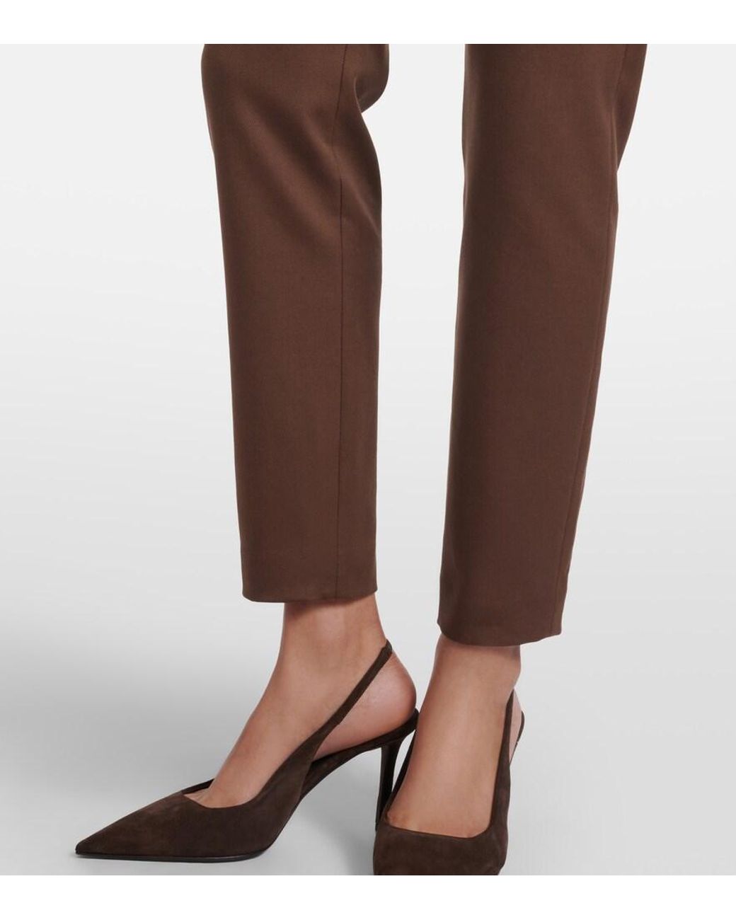 Brunello Cucinelli Brown Cotton-Blend Slim Pants