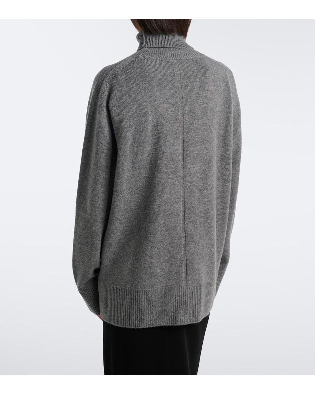 The Row Gray Stepny Wool And Cashmere Turtleneck Sweater