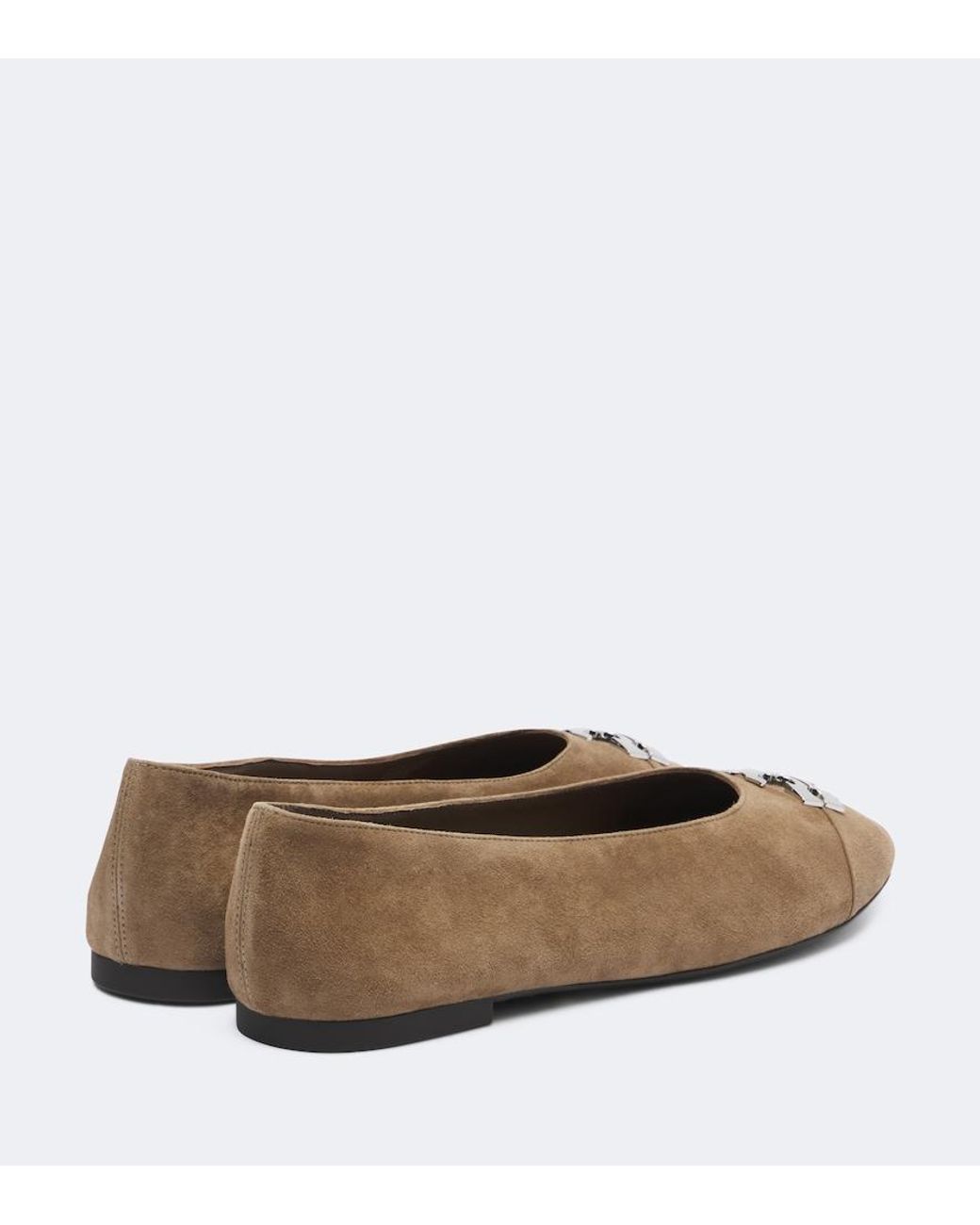 Tory Burch Brown Charlie Suede Ballet Flats