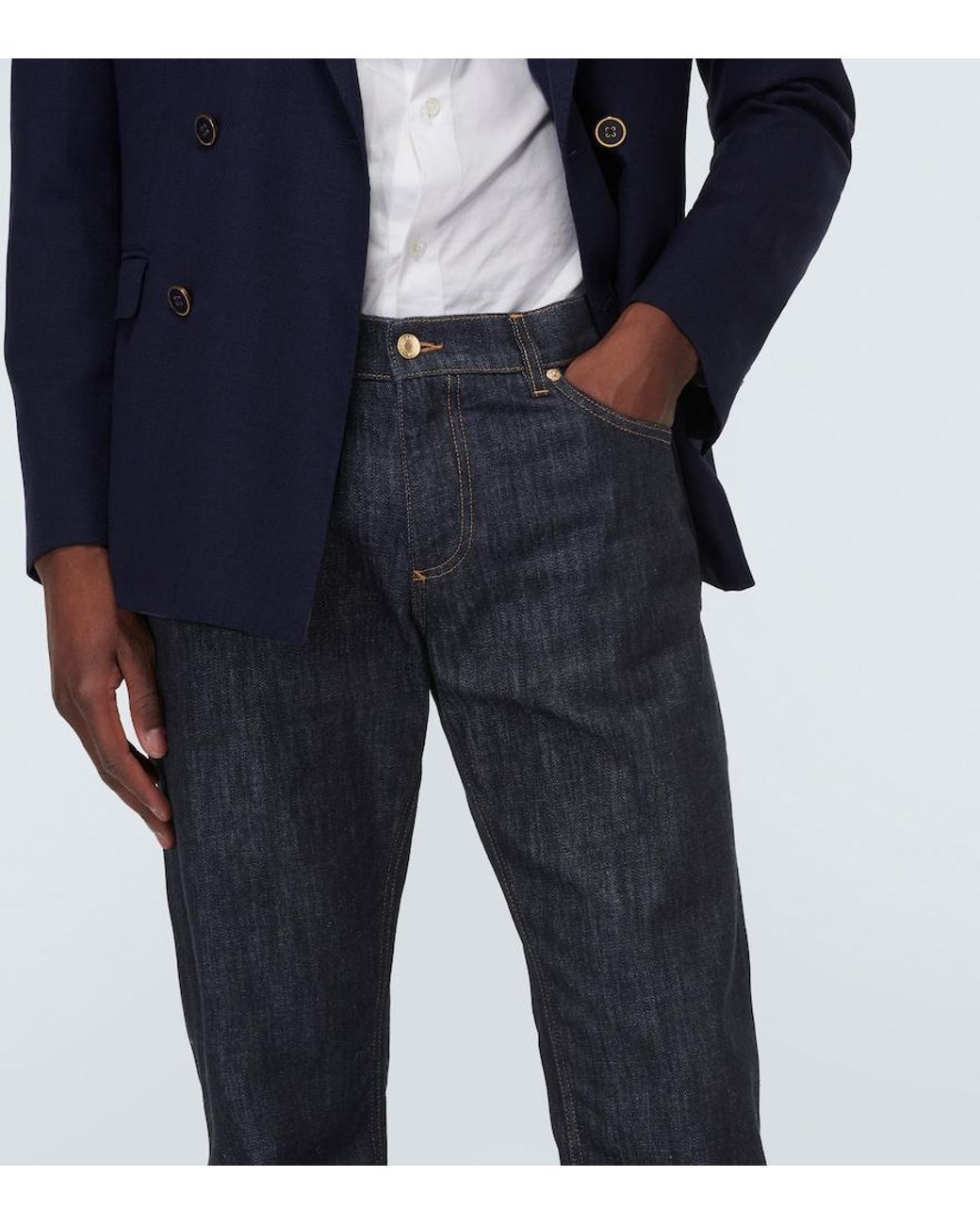 Dolce & Gabbana Blue Mid-Rise Slim Jeans for men
