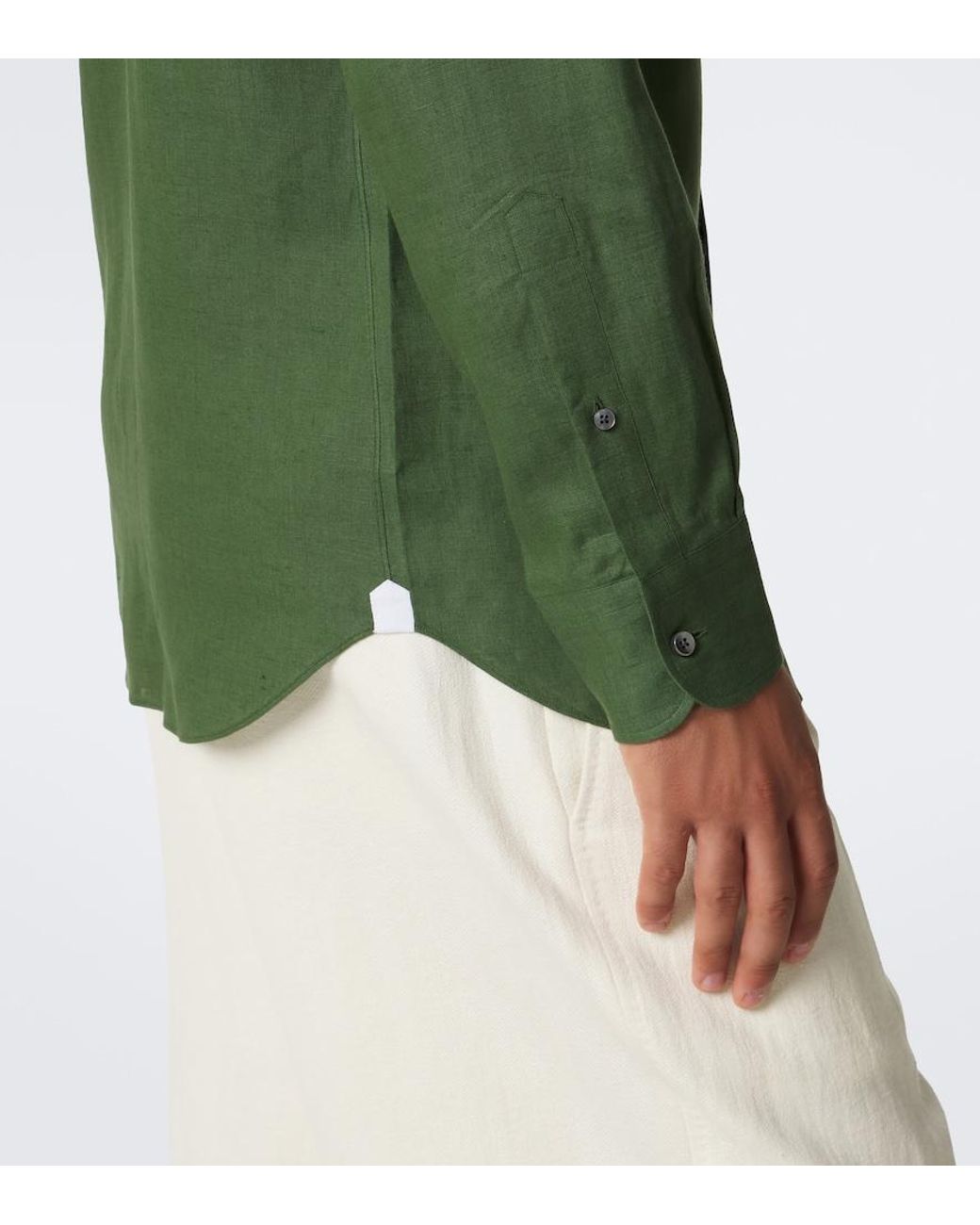 Zegna Green Linen Shirt for men