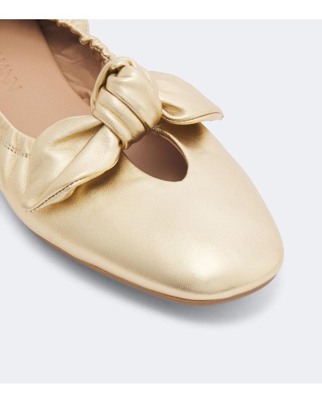 Zimmermann Natural Carousel Metallic Leather Ballet Flats