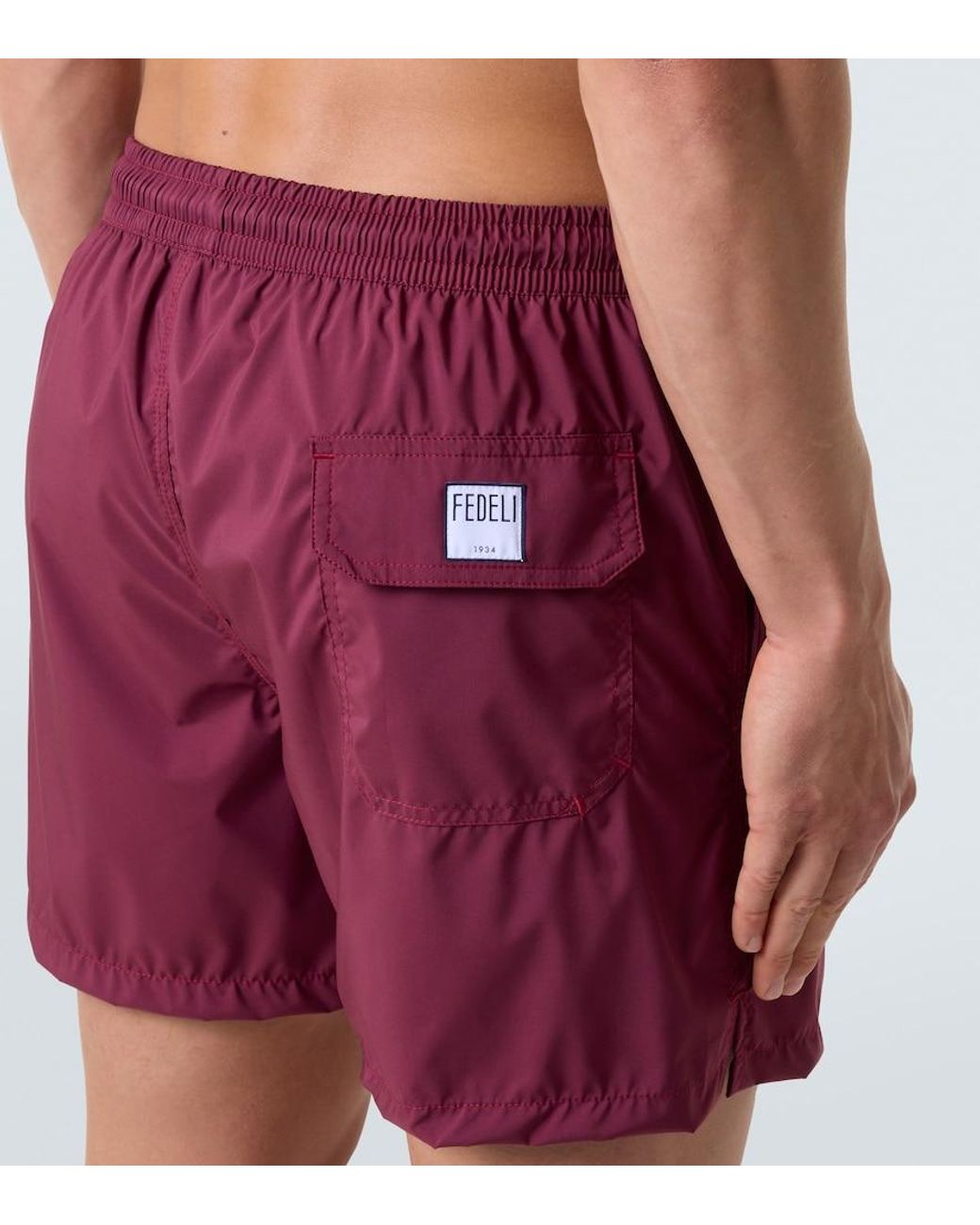 Fedeli Red Madeira Swim Trunks for men
