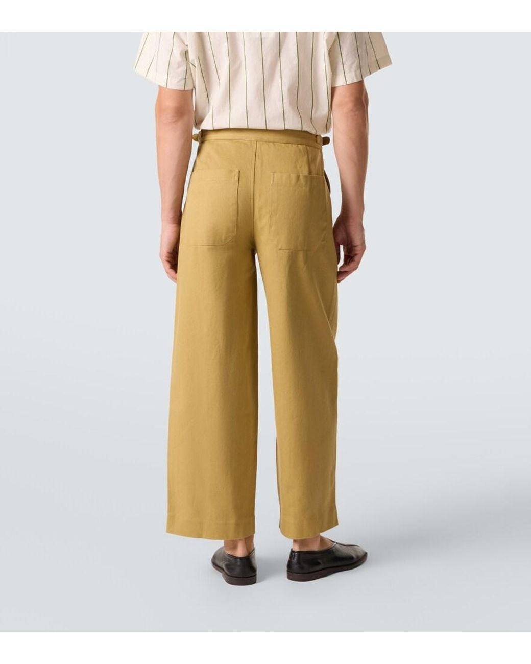 Bode Yellow Cotton Twill Wide-Leg Pants for men