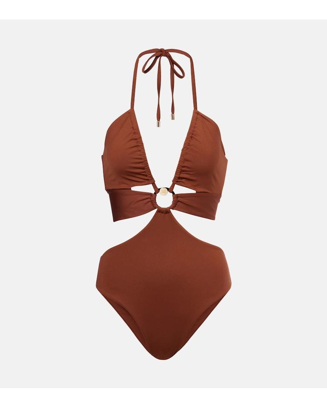Max Mara Brown Cleopatra Cutout Swimsuit