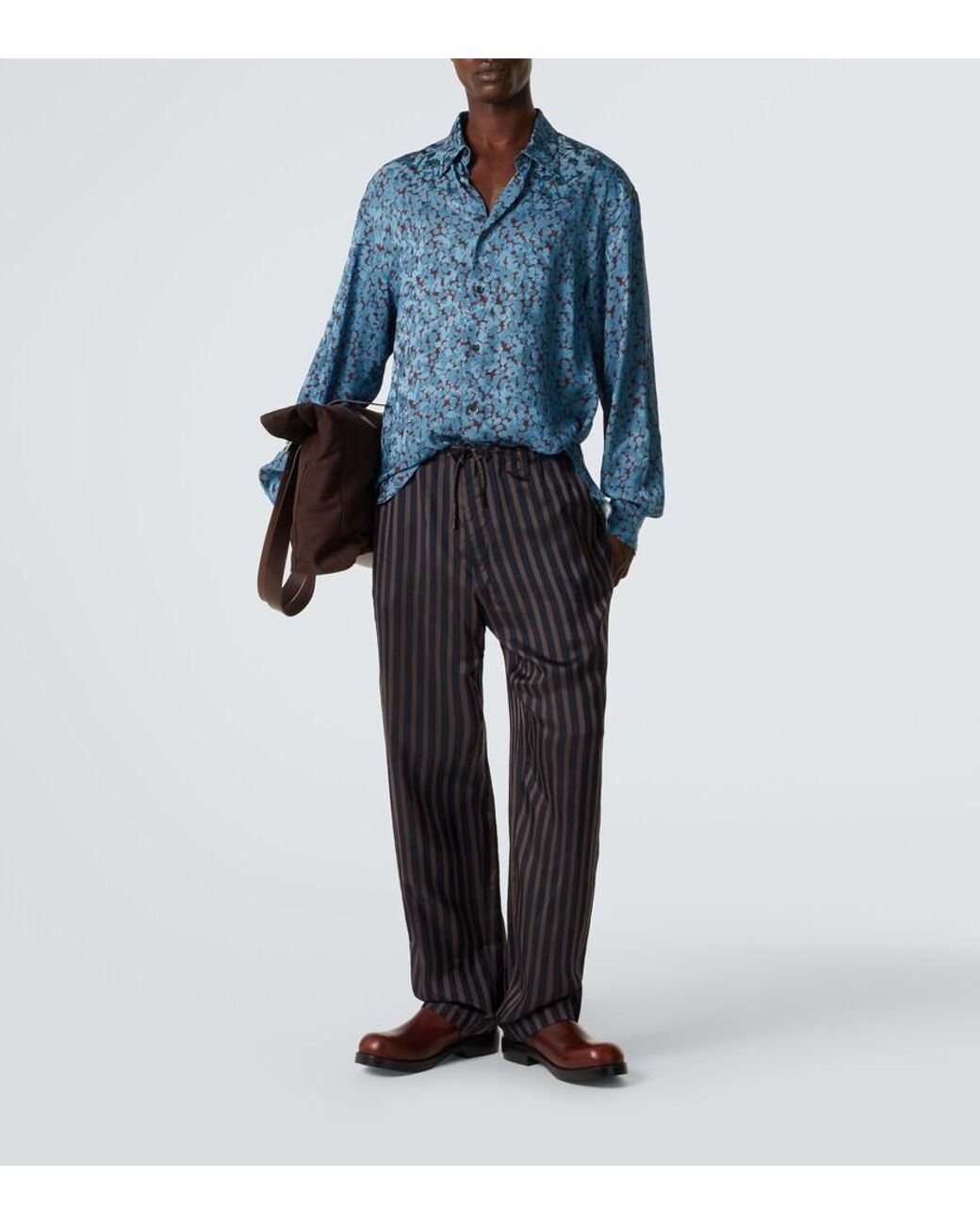 Dries Van Noten Black Mid-Rise Straight Pants for men
