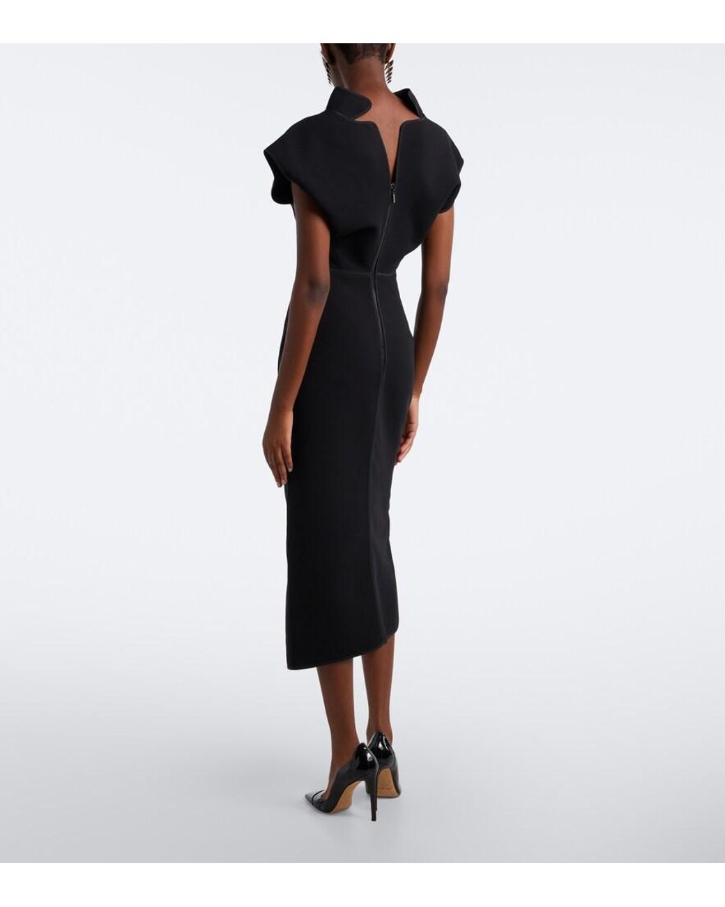 Maticevski Black Pageant Midi Dress