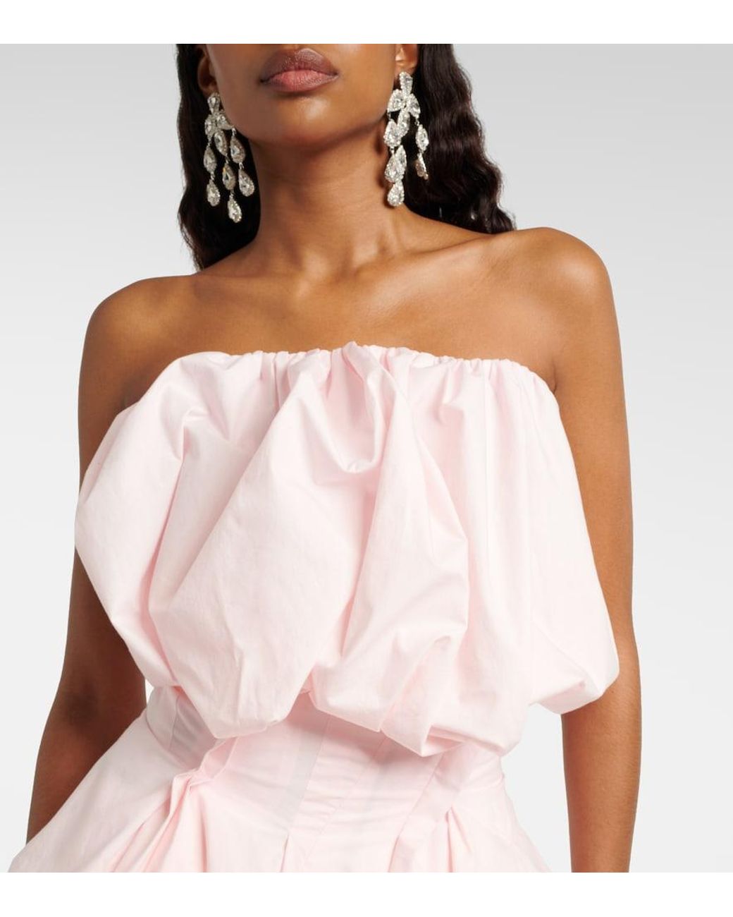 Magda Butrym Pink Pleated Cotton Minidress