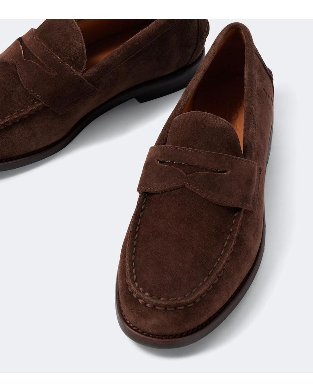 Polo Ralph Lauren Brown Logo Suede Loafers for men
