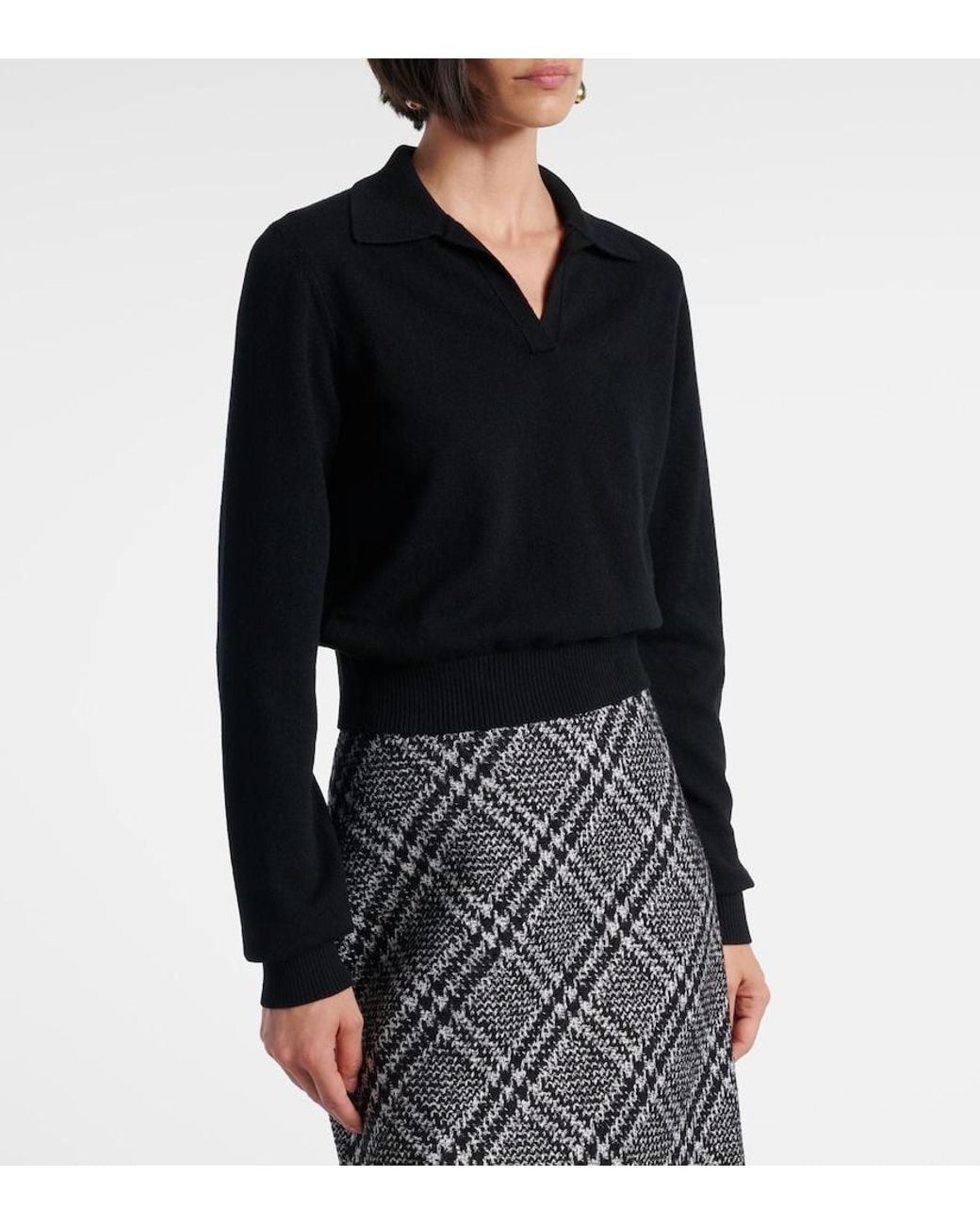 Dolce & Gabbana Black Cashmere Polo Sweater