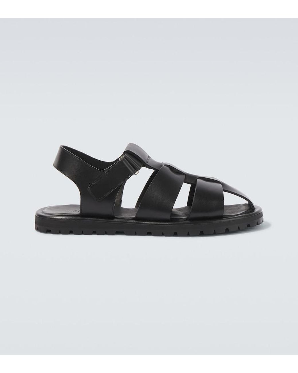 Studio Nicholson Black Sandom Leather Sandals for men