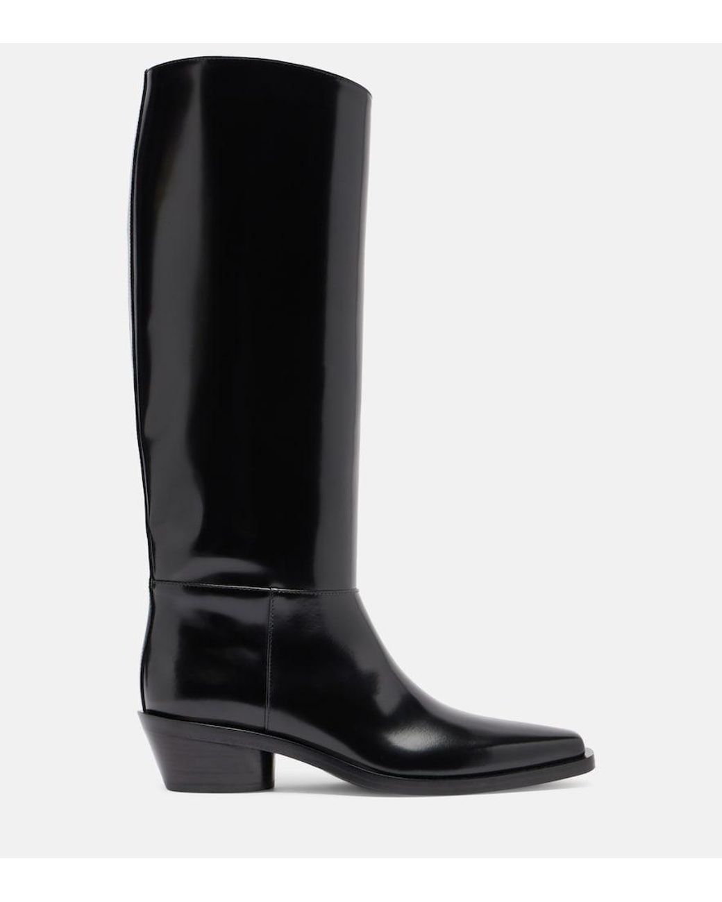 Proenza Schouler Black Bronco Leather Knee-High Boots