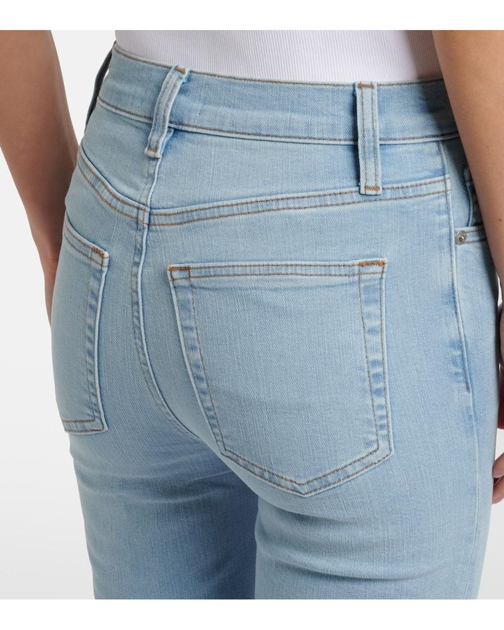 FRAME Blue Le Sleek Long Straight Jeans