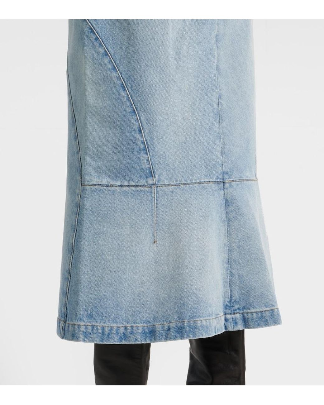 Dries Van Noten Blue Denim Midi Skirt