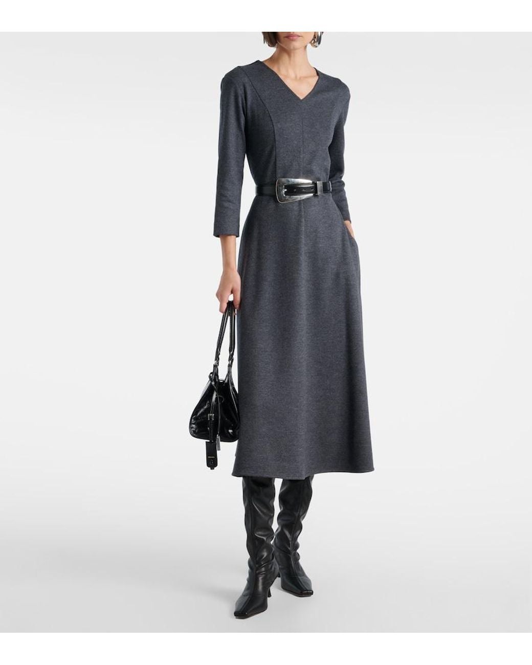 Max Mara Black Orione Midi Dress