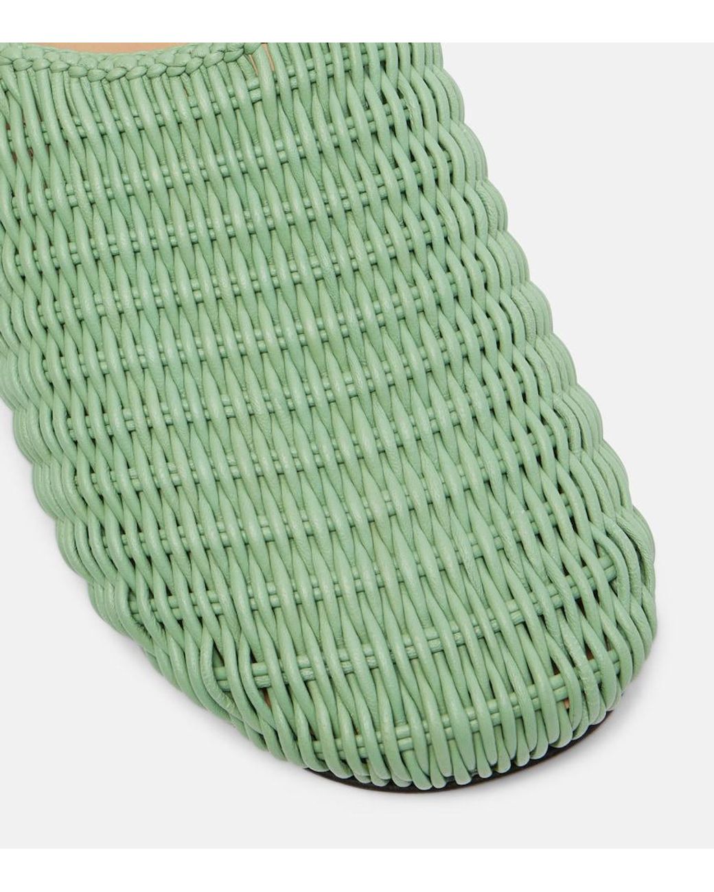J.W. Anderson Green Babouche Woven Leather Loafers