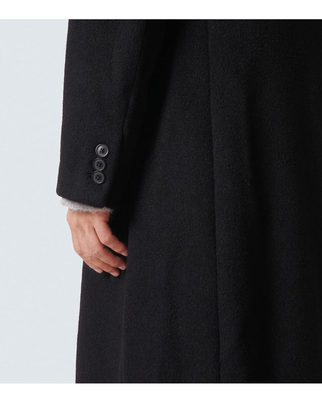 Our Legacy Black Whale Double-Breasted Mohair-Blend Coat for men