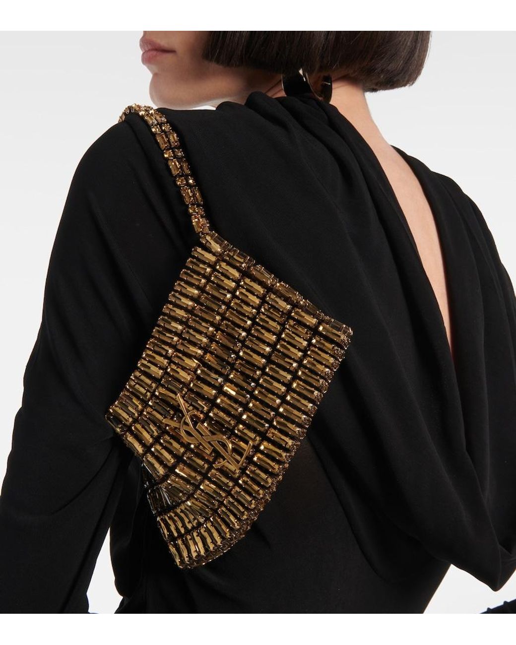 Saint Laurent Metallic Evening Mini Embroidered Shoulder Bag