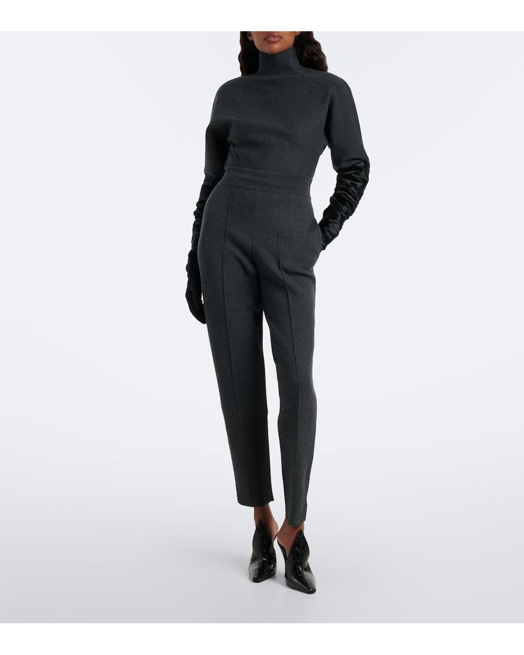 Alaïa Black Croc-Effect Leather Mules