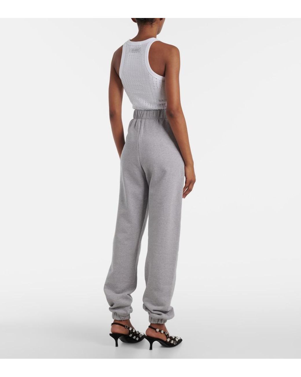 The Attico Gray Fern Cotton Sweatpants