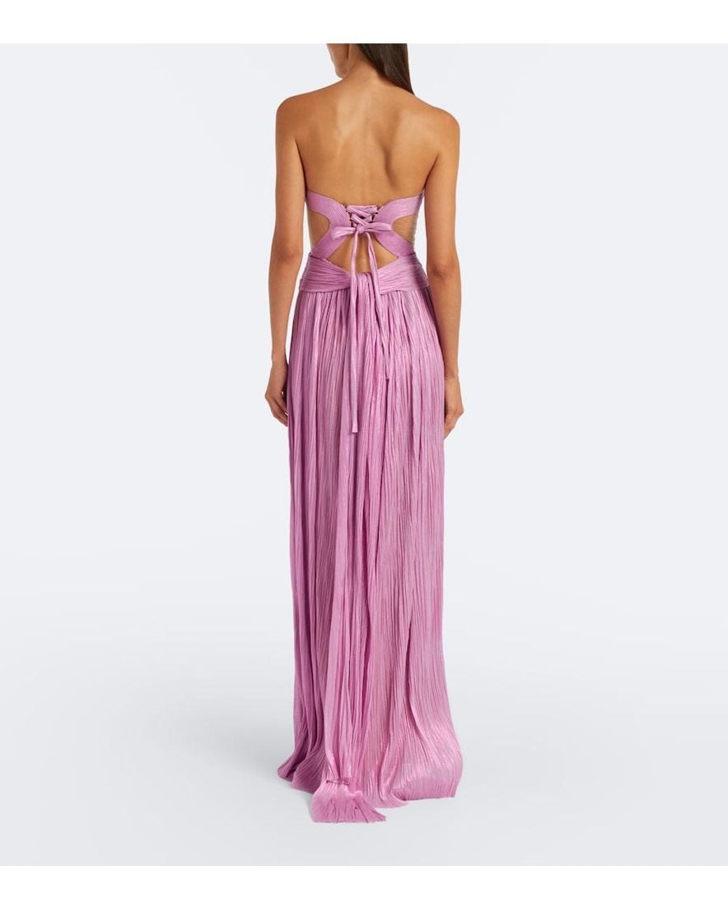 Maria Lucia Hohan Purple Kamina Metallic Silk Corset Gown