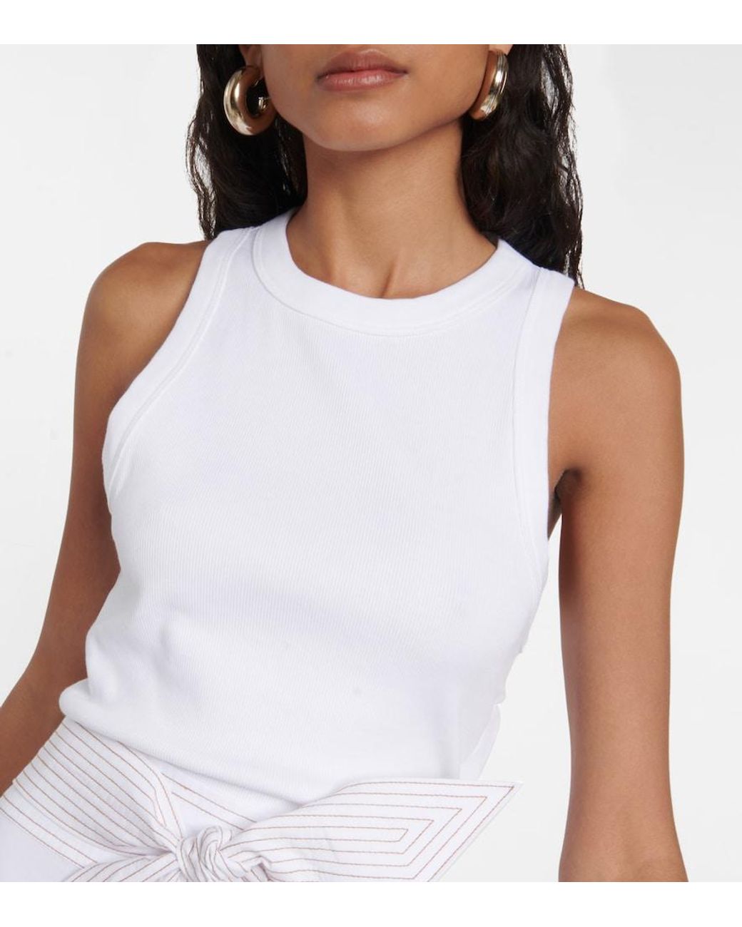 Veronica Beard White Austyn Cotton-Blend Midi Dress