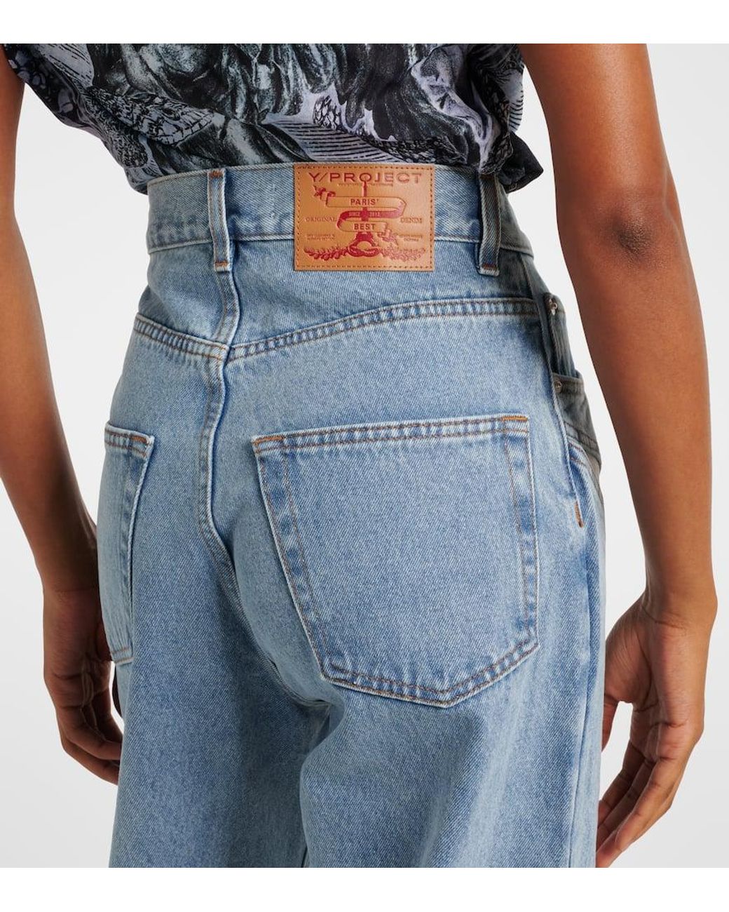 デニム・ジーパン Y PROJECT SS24 'Evergreen' jeans (207PA007 EVERGREENICEBLUE) Y/Project Evergreen cut-out Detail Jeans | Blue | FARFETCH