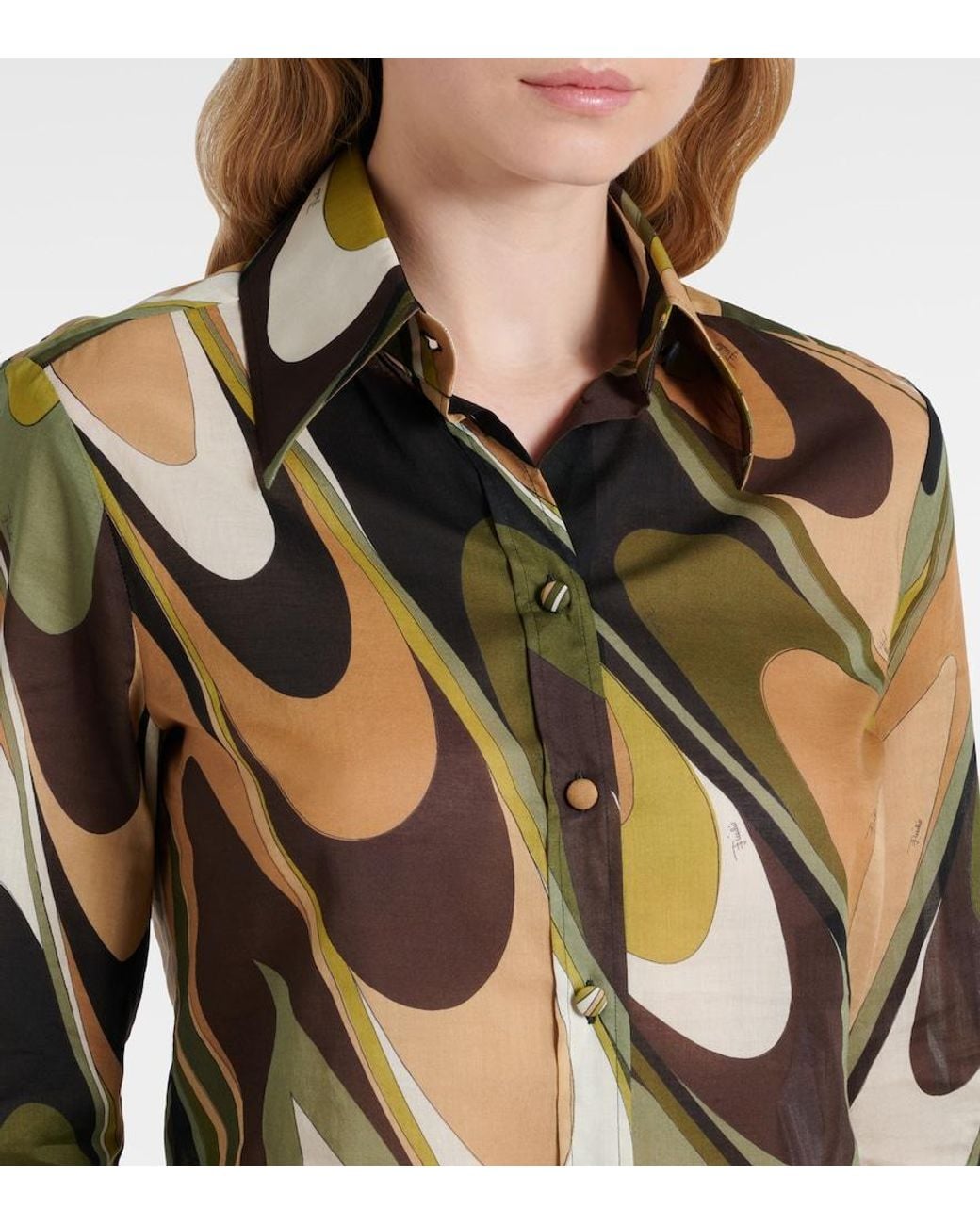Emilio Pucci Green Onde Shirt