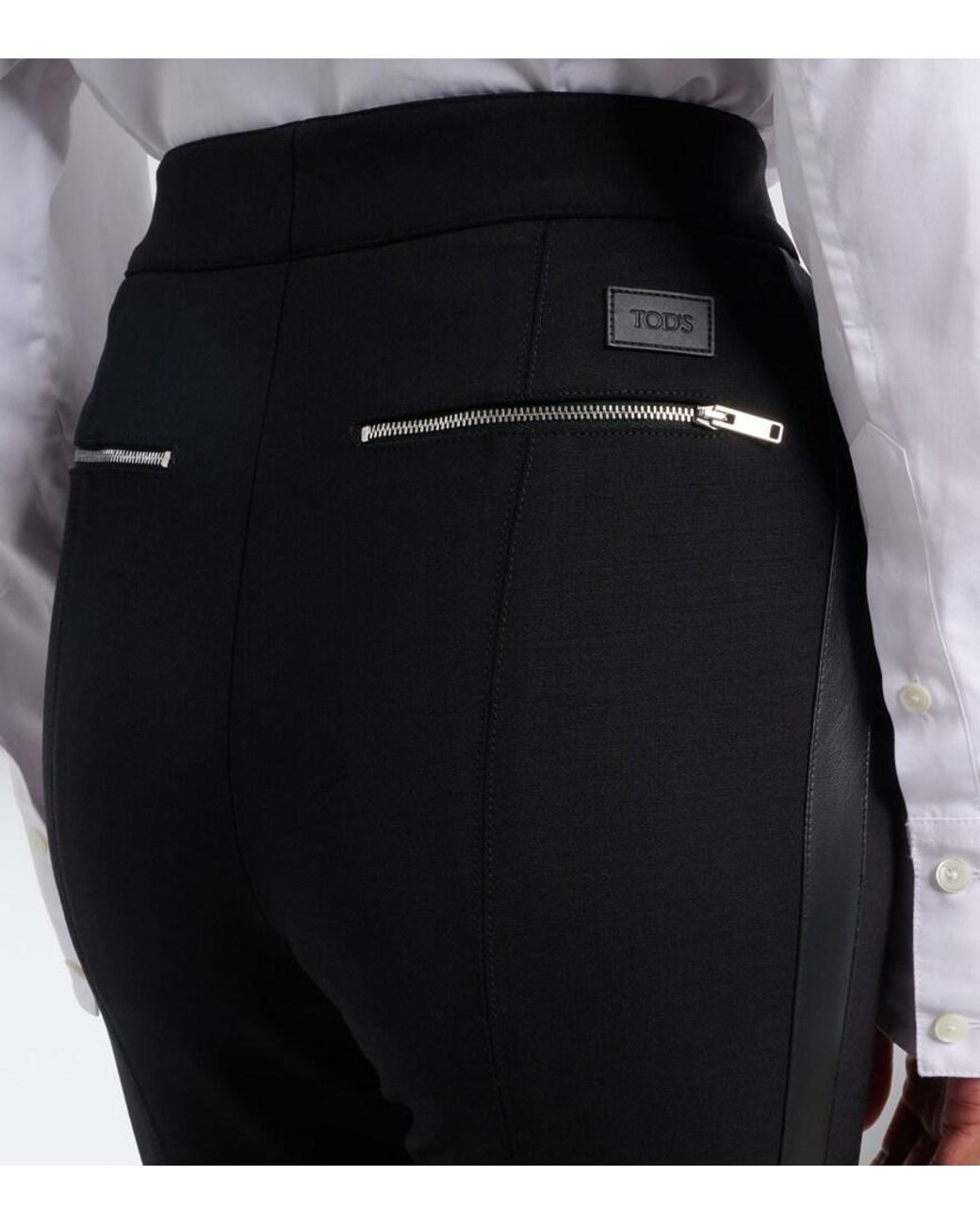 Tod's Black Wool-Blend Stirrup Pants