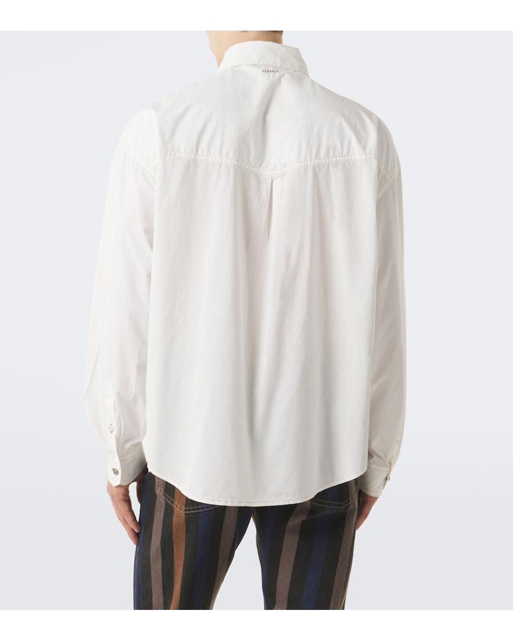 Versace White Medusa Denim Overshirt for men