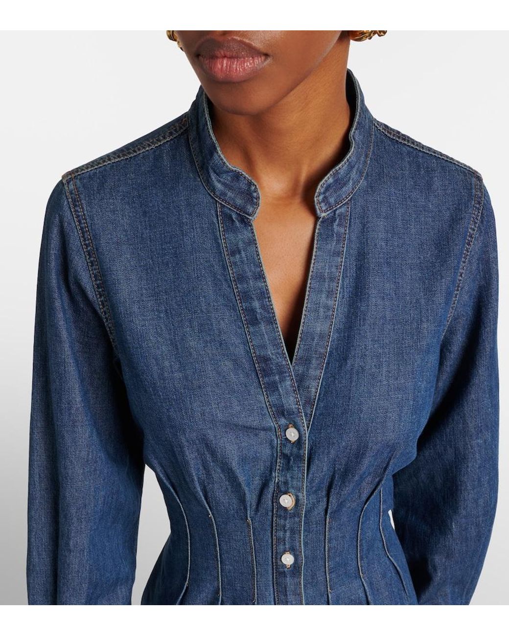 Veronica Beard Blue Arcadia Denim Shirt Dress