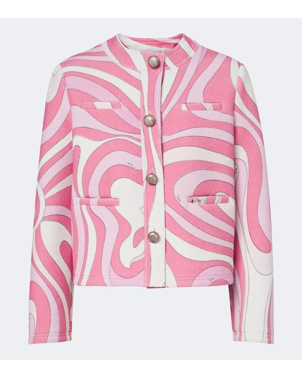 Emilio Pucci Pink Marmo Cotton-Blend Terry Jacket