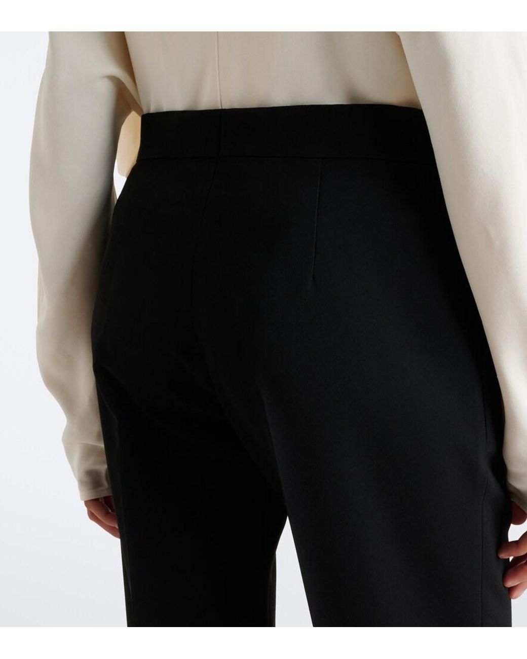 FFORME Black Lang Crepe Slim Pants
