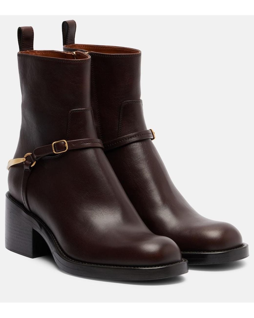 Chloé Brown Dakota 60 Leather Ankle Boots