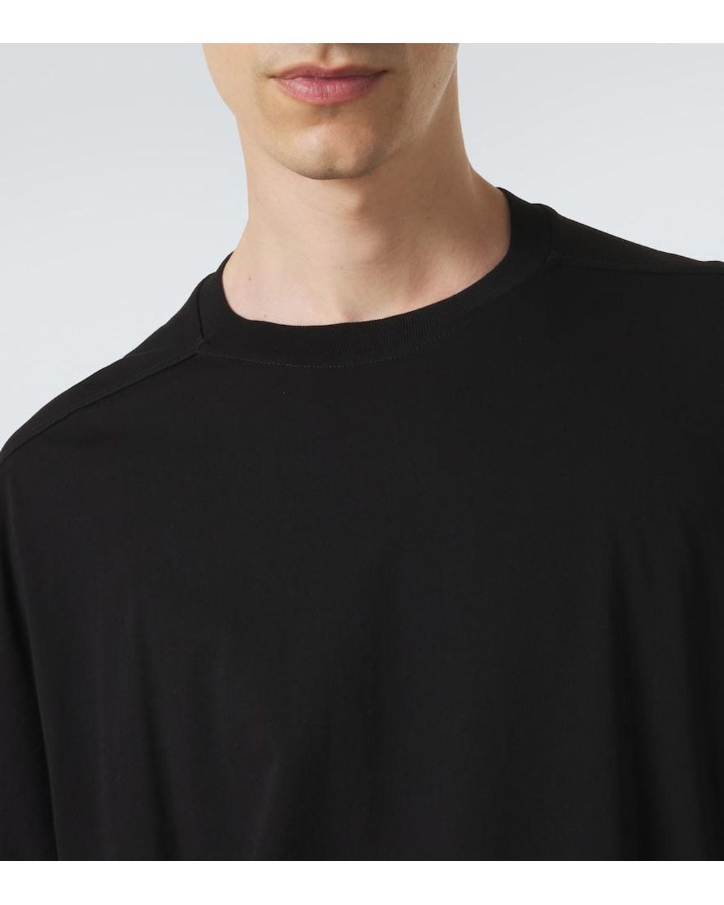 Rick Owens Black Tommy Oversized Cotton Jersey T-Shirt for men
