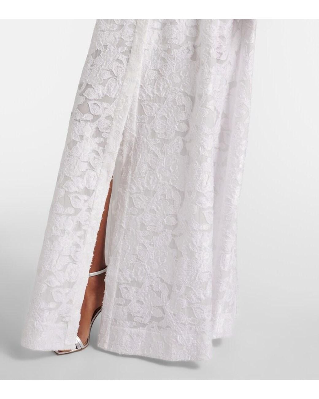 Jonathan Simkhai White Courtney Organza Jacquard Gown