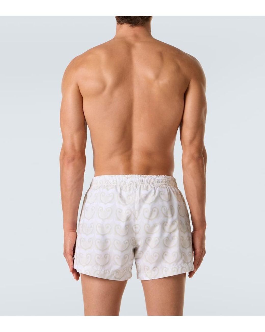 Commas White Printed Swim Trunks for men