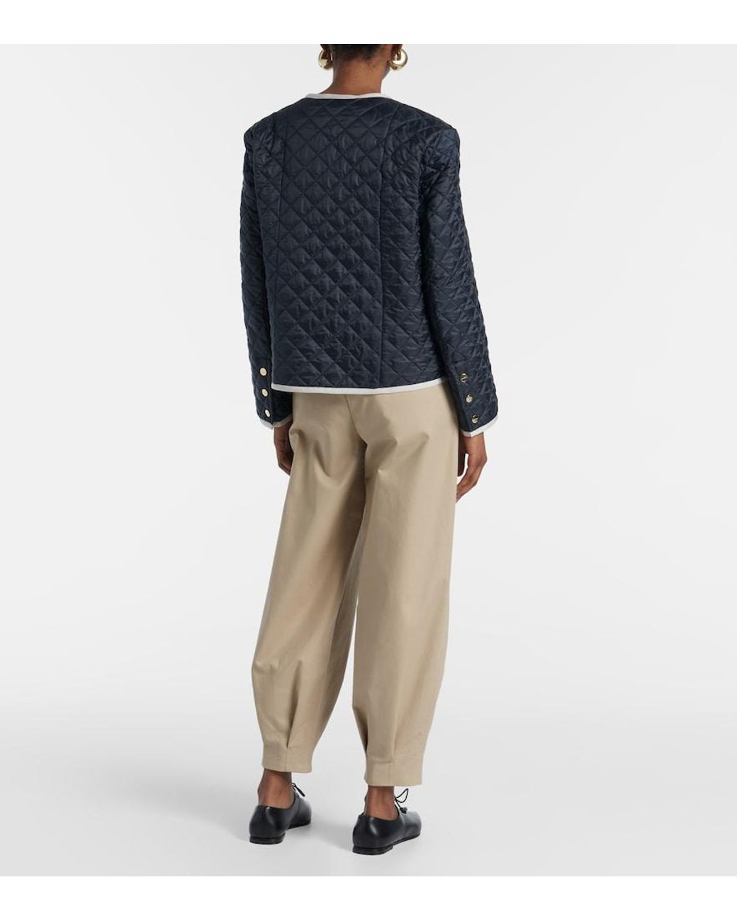 Max Mara Blue Celeste Quilted Jacket