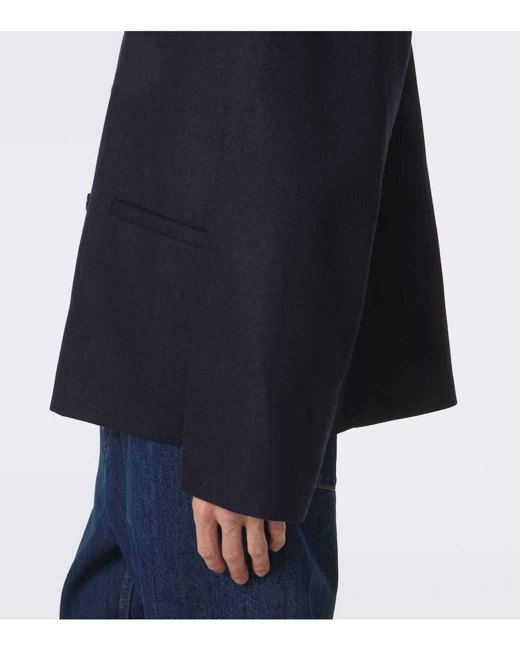 Jil Sander Blue Wool Overshirt for men