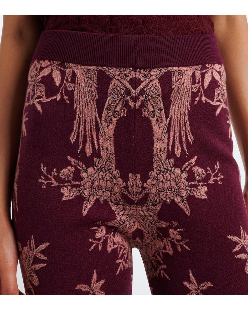 Etro Wool-Blend Jacquard Flared Pants