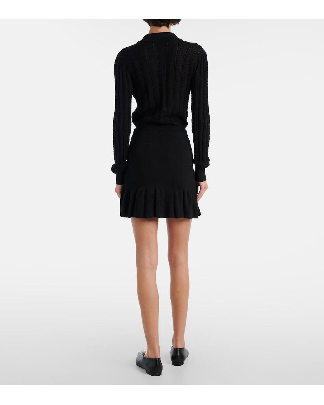 Alessandra Rich Black Skirt With Decorative Pockets