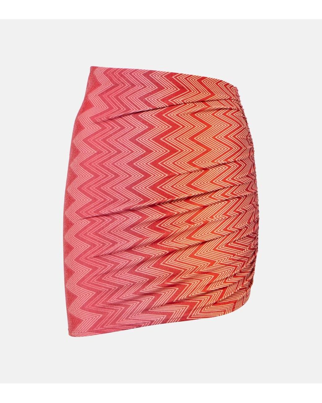 Missoni Red Zigzag Lame Miniskirt
