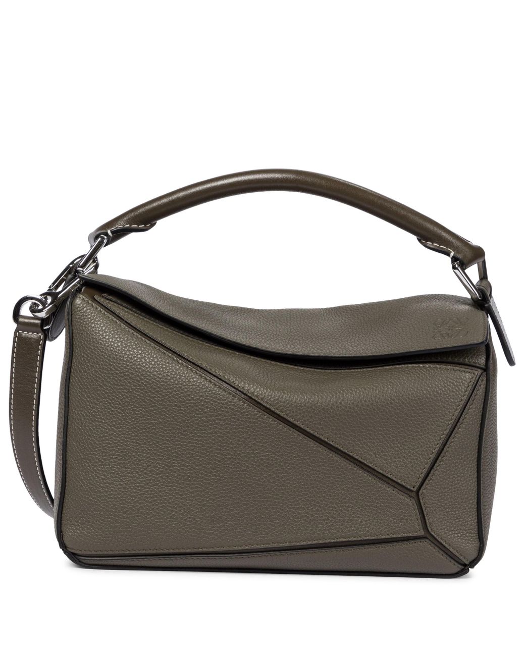 Loewe Puzzle Small Leather Shoulder Bag in Green - Lyst
