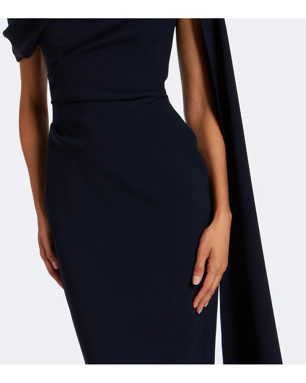 Roksanda Blue Maite Caped Crepe Midi Dress