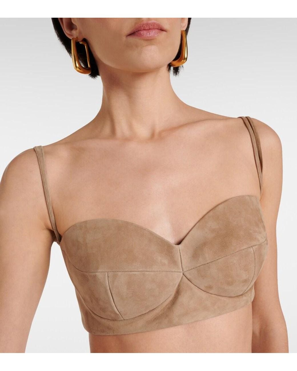 Magda Butrym Natural Suede Bra Top