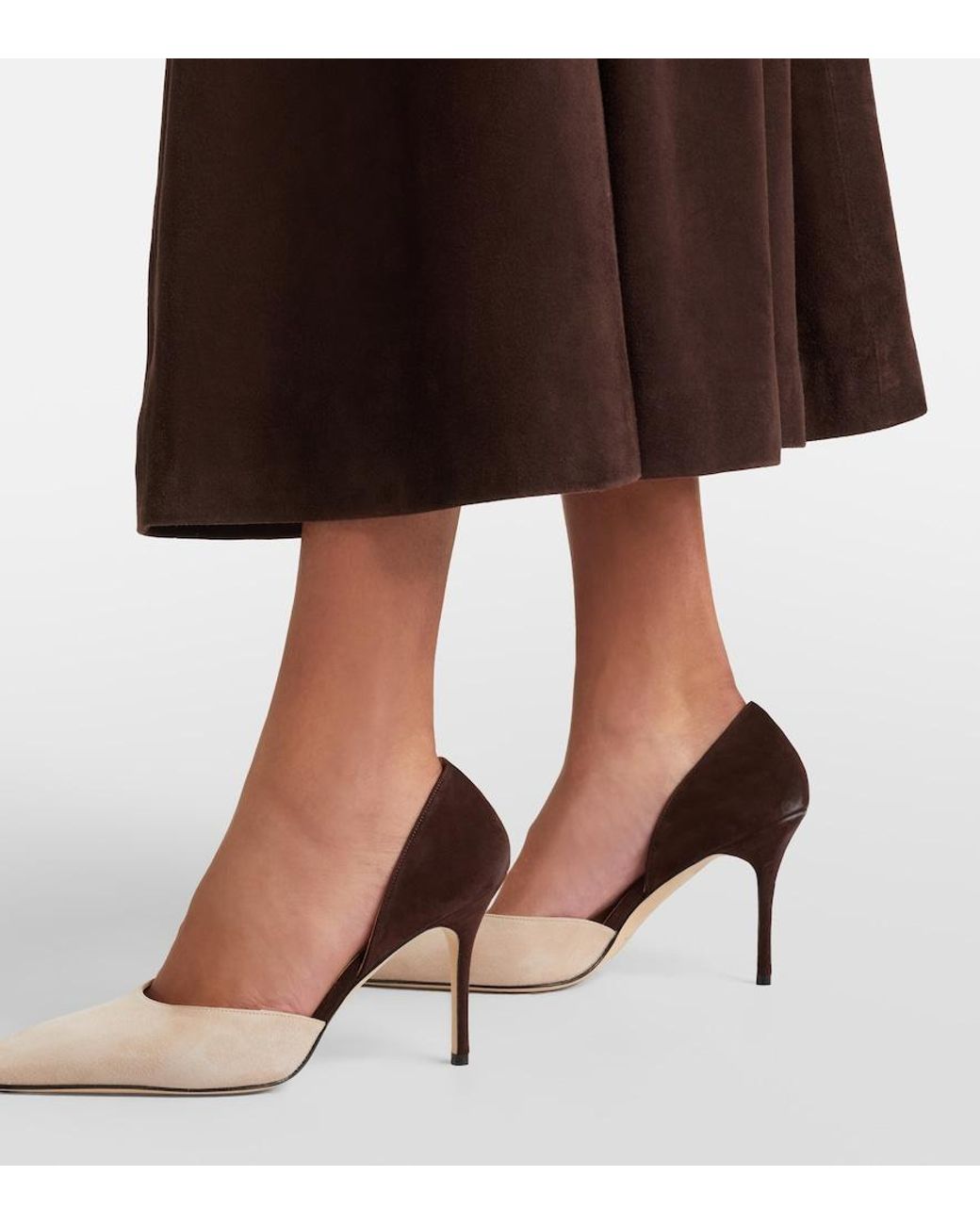 Manolo Blahnik Brown Taylerbinu 90 Suede Pumps