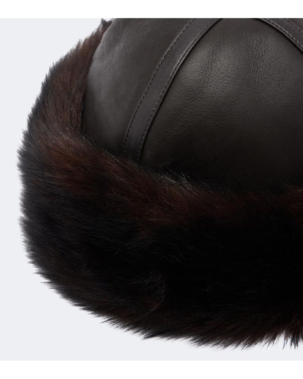 Nour Hammour Black Dallen Leather And Shearling Hat