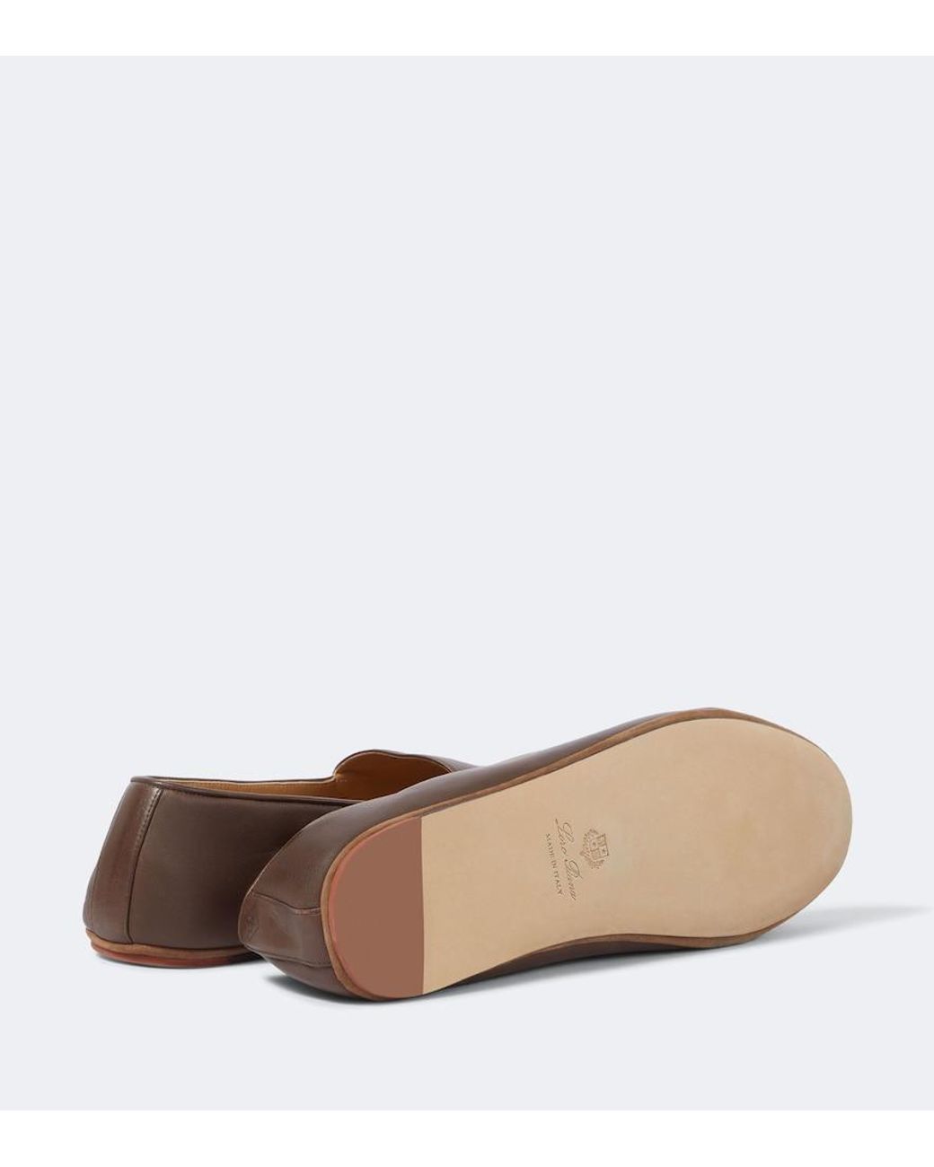 Loro Piana Brown Anton Walk Leather Loafers for men